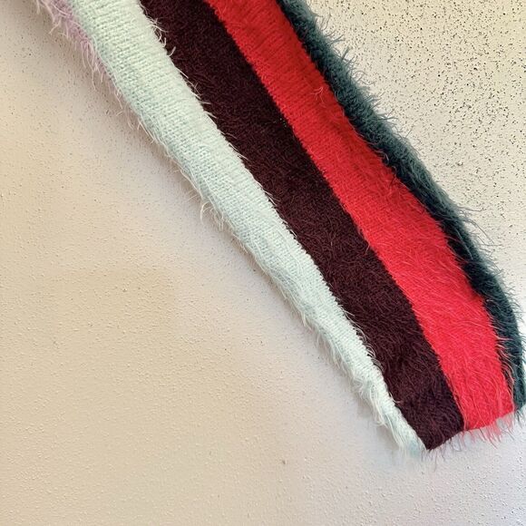 Women's Red Blank NYC Stripe Funnel Neck Eyelash Sweater sz M - Picture 4 of 10